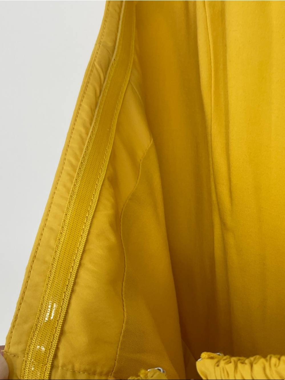 Anthropologie Corset High-Low Bubble Dress Mustard Yellow size L - Picture 9 of 10
